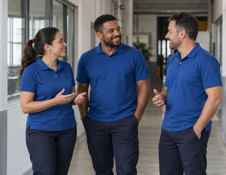 Equipe de uma empresa de Joinville com uniforme padronizado
