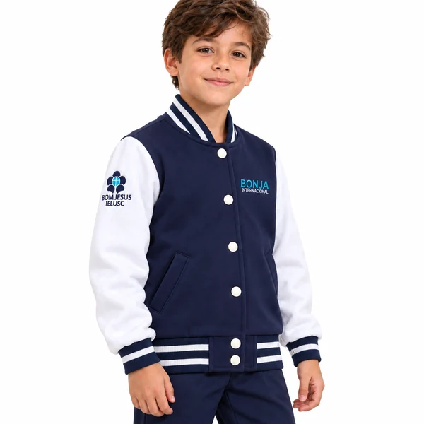 Jaqueta moletom college marinho Bonja