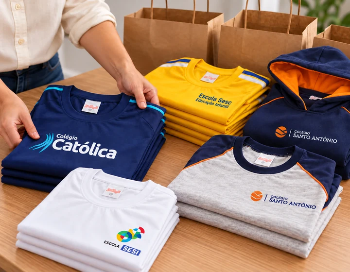 Uniformes da Católica, do Sesc, do SESI e do Santo Antônio sendo organizados para retirada