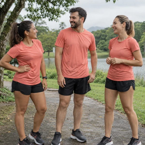 Grupo de corrida com camisetas personalizadas